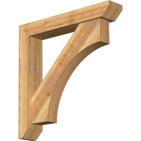 Ekena Millwork Westlake Slat Rough Sawn Bracket w/ Offset Brace, Western Red Cedar, 6"W x 34"D x 34"H BKT0604X34X34WTL06RWR